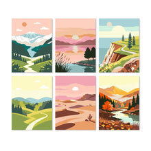 Load image into Gallery viewer, Mini Paint by Numbers Set 15x20cm (6 pieces) - Nature's Palette Figured'Art
