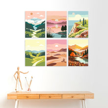 Load image into Gallery viewer, Mini Paint by Numbers Set 15x20cm (6 pieces) - Nature's Palette