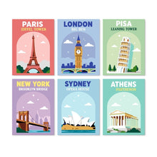 Load image into Gallery viewer, Mini Paint by Numbers Set 15x20cm (6 pieces) - World Landmarks Collection Figured'Art