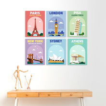Load image into Gallery viewer, Mini Paint by Numbers Set 15x20cm (6 pieces) - World Landmarks Collection