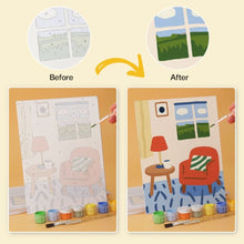 Load image into Gallery viewer, Mini Paint by Numbers Set 15x20cm (6 pieces) - Home Corners