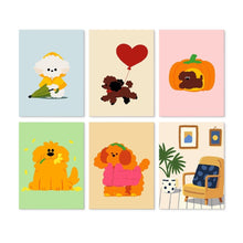 Load image into Gallery viewer, Mini Paint by Numbers Set 15x20cm (6 pieces) - Fluffy Friends Figured'Art