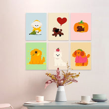 Load image into Gallery viewer, Mini Paint by Numbers Set 15x20cm (6 pieces) - Fluffy Friends