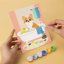 Load image into Gallery viewer, Mini Paint by Numbers Set 15x20cm (6 pieces) - Dogs at Home