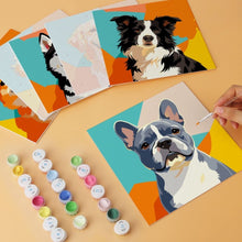 Load image into Gallery viewer, Mini Paint by Numbers Set 20x20cm (6 pieces) - Pop Dog Portraits
