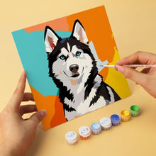 Load image into Gallery viewer, Mini Paint by Numbers Set 20x20cm (6 pieces) - Pop Dog Portraits