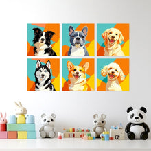 Load image into Gallery viewer, Mini Paint by Numbers Set 20x20cm (6 pieces) - Pop Dog Portraits
