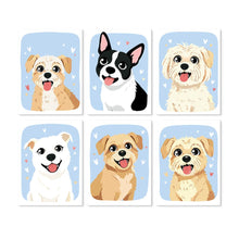 Load image into Gallery viewer, Mini Paint by Numbers Set 15x20cm (6 pieces) - Dogs Portraits Figured'Art