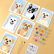 Load image into Gallery viewer, Mini Paint by Numbers Set 15x20cm (6 pieces) - Dogs Portraits