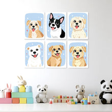 Load image into Gallery viewer, Mini Paint by Numbers Set 15x20cm (6 pieces) - Dogs Portraits