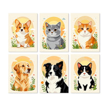 Load image into Gallery viewer, Mini Paint by Numbers Set 15x20cm (6 pieces) - Animal Portraits Figured'Art
