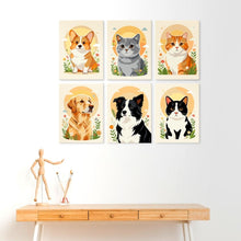 Load image into Gallery viewer, Mini Paint by Numbers Set 15x20cm (6 pieces) - Animal Portraits