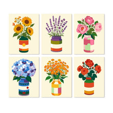 Load image into Gallery viewer, Mini Paint by Numbers Set 15x20cm (6 pieces) - Rustic Bloom Jars Figured'Art