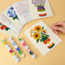 Load image into Gallery viewer, Mini Paint by Numbers Set 15x20cm (6 pieces) - Rustic Bloom Jars