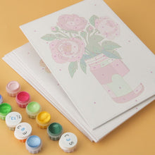 Load image into Gallery viewer, Mini Paint by Numbers Set 15x20cm (6 pieces) - Rustic Bloom Jars