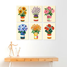 Load image into Gallery viewer, Mini Paint by Numbers Set 15x20cm (6 pieces) - Rustic Bloom Jars