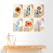 Load image into Gallery viewer, Mini Paint by Numbers Set 15x20cm (6 pieces) - Botanical Study
