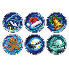Load image into Gallery viewer, Mini Paint by Numbers Set - Discs Ø20cm (6 pieces) - Winter Wonders Figured'Art