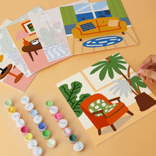 Load image into Gallery viewer, Mini Paint by Numbers Set 20x20cm (6 pieces) - Charming Rooms