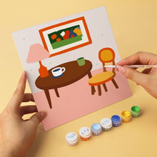 Load image into Gallery viewer, Mini Paint by Numbers Set 20x20cm (6 pieces) - Charming Rooms
