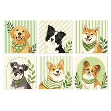 Load image into Gallery viewer, Mini Paint by Numbers Set 20x20cm (6 pieces) - Pastel Dog Portraits Figured'Art