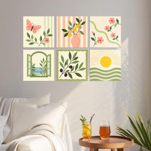 Load image into Gallery viewer, Mini Paint by Numbers Set 20x20cm (6 pieces) - Garden Whispers