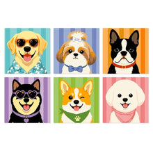 Load image into Gallery viewer, Mini Paint by Numbers Set 20x20cm (6 pieces) - Stylish Pup Gallery Figured'Art