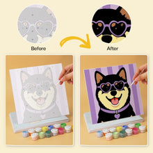 Load image into Gallery viewer, Mini Paint by Numbers Set 20x20cm (6 pieces) - Stylish Pup Gallery