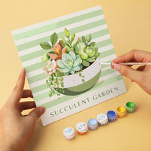 Load image into Gallery viewer, Mini Paint by Numbers Set 20x20cm (6 pieces) - Succulent Garden