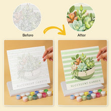 Load image into Gallery viewer, Mini Paint by Numbers Set 20x20cm (6 pieces) - Succulent Garden