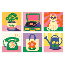 Load image into Gallery viewer, Mini Paint by Numbers Set 20x20cm (6 pieces) - Sixties Charm Figured'Art