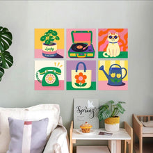Load image into Gallery viewer, Mini Paint by Numbers Set 20x20cm (6 pieces) - Sixties Charm