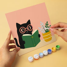 Load image into Gallery viewer, Mini Paint by Numbers Set 20x20cm (6 pieces) - Literary Cats