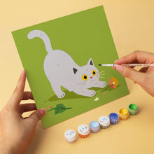 Load image into Gallery viewer, Mini Paint by Numbers Set 20x20cm (6 pieces) - Cats and Flowers