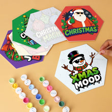 Load image into Gallery viewer, Mini Paint by Numbers Set - Hexagons (6 pieces) - Christmas Mood