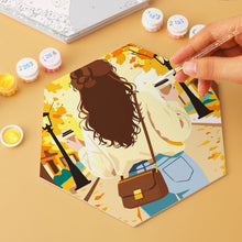 Load image into Gallery viewer, Mini Paint by Numbers Set - Hexagons (6 pieces) - Women travelling