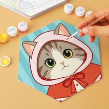 Load image into Gallery viewer, Mini Paint by Numbers Set - Hexagons (6 pieces) - Cats in Costumes