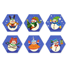 Load image into Gallery viewer, Mini Paint by Numbers Set - Hexagons (6 pieces) - Frosty Friends Figured'Art