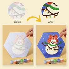 Load image into Gallery viewer, Mini Paint by Numbers Set - Hexagons (6 pieces) - Frosty Friends