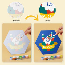 Load image into Gallery viewer, Mini Paint by Numbers Set - Hexagons (6 pieces) - Ho Ho Holiday