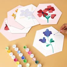 Load image into Gallery viewer, Mini Paint by Numbers Set - Hexagons (6 pieces) - Delicate Petals