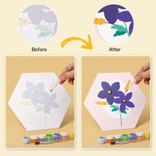 Load image into Gallery viewer, Mini Paint by Numbers Set - Hexagons (6 pieces) - Delicate Petals
