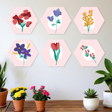 Load image into Gallery viewer, Mini Paint by Numbers Set - Hexagons (6 pieces) - Delicate Petals