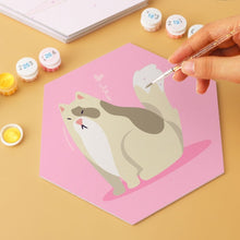 Load image into Gallery viewer, Mini Paint by Numbers Set - Hexagons (6 pieces) - Animals in Pink