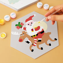 Load image into Gallery viewer, Mini Paint by Numbers Set - Hexagons (6 pieces) - Santa and Friends