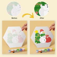 Load image into Gallery viewer, Mini Paint by Numbers Set - Hexagons (6 pieces) - Santa and Friends