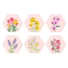 Load image into Gallery viewer, Mini Paint by Numbers Set - Hexagons (6 pieces) - Flower Set Figured'Art