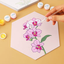 Load image into Gallery viewer, Mini Paint by Numbers Set - Hexagons (6 pieces) - Flower Set