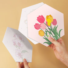 Load image into Gallery viewer, Mini Paint by Numbers Set - Hexagons (6 pieces) - Flower Set