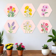 Load image into Gallery viewer, Mini Paint by Numbers Set - Hexagons (6 pieces) - Flower Set